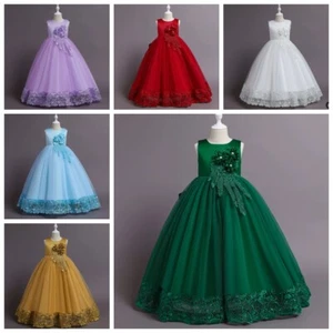 Blumenmädchen Spitzenkleid Hochzeit Brautjungfer Abschlussball HOT Kinder - Bild 1 von 49