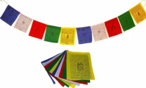 10 Flap Large Small WIND HORSE PRAYER FLAGS Traditional Tibetan Buddhist Banner - Picture 1 of 3