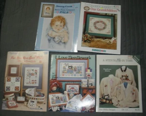 VINTAGE Cross Stitch Books -Mixed Lot of 5 Family Grandchildren Sue Hillis Bessi - Picture 1 of 12