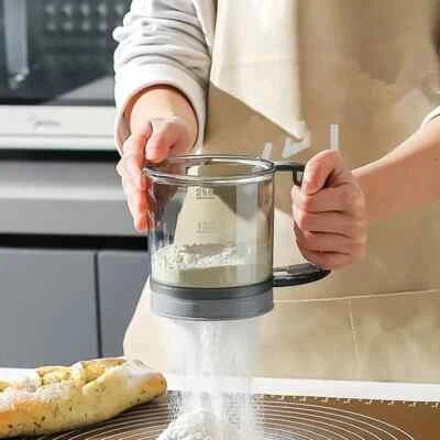 Setaccio semiautomatico per farina zucchero polvere strumento per cucina dolci - Immagine 1 di 4