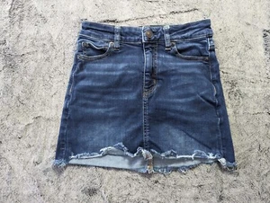 American Eagle Next Level Stretch hoher Bund Minirock Damengröße 0 Medium Wash - Bild 1 von 9