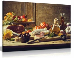 Kitchen Decor Wall Art Still Life Canvas Wall Art Picture Print - Picture 1 of 5