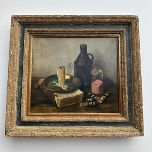 HENK BOS OIL PAINTING VINTAGE LISTED OIL ON CANVAS ARTIST PAINT STILL LIFE - Picture 1 of 14