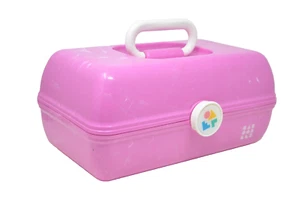 Caboodles Pink Marble Mirror Tier Cosmetic Makeup Case VTG - Picture 1 of 6