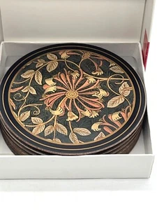 Vintage Pimpernel Coaster Set Honeysuckle Round Original Box - Picture 1 of 8