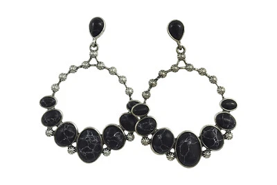 Pendientes colgantes Naja inspirados en el suroeste imitación turquesa flor de calabaza Foto 1 de 2