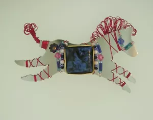 LIZTECH ARTISAN JEWELRY 1996 CIRCUS PONY BROOCH PIN LARGE RARE - Picture 1 of 5