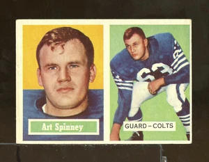 1957 Topps Football #17 ART SPINNEY Baltimore Colts VGEX (CT1) - Afbeelding 1 van 2