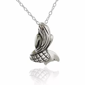 Mermaid Necklace - 925 Sterling Silver - Detailed Back Profile - Picture 1 of 4