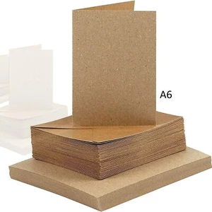A6 Blank Cards & C6 Envelopes Kraft Natural Colour Card Making Art Craft Pack - Picture 1 of 2