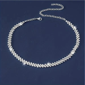 RhineStone Claw Chain Necklace Women Fashion Luxury Party Wedding Gift For Lady - Picture 1 of 22