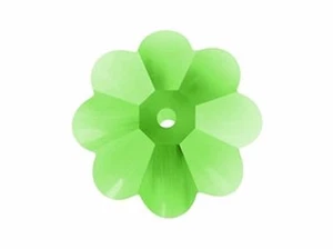 Swarovski Crystal, #3700 Flower Margarita Beads 6mm , 12 Pieces, Peridot - Picture 1 of 1