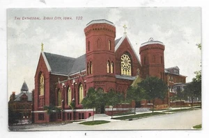 Postal de Sioux City Iowa The Cathedral Street View sin usar - Imagen 1 de 2