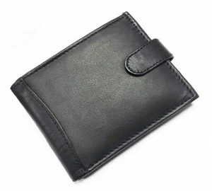 Mens Luxurious 100% Genuine RFID Bifold Leather Wallet Zip Cash Coin Eid Gift - Picture 1 of 3