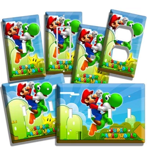 SUPER MARIO YOSHI LIGHT SWITCH OUTLET WALL PLATES COMPUTER GEEK GAME ROOM DECOR - Picture 1 of 25