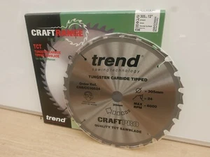 TREND CSB/CC30524 305MM X 30MM 24T TCT CIRCULAR MITRE SAW BLADE DWS780 - Picture 1 of 1