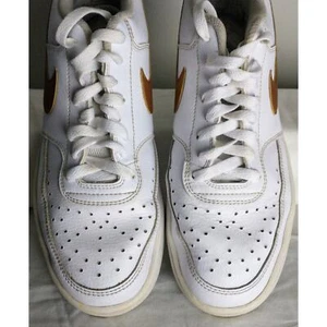 Nike Court Vision Low Basketball Shoes. Women's 11. White/Gold CD5434-107 - Picture 1 of 11