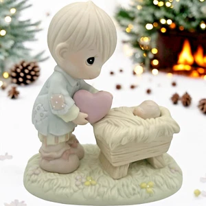 Enesco Precious Moments I'll Give Him My Heart Nativity Figurine 1995 Baby Jesus - Picture 1 of 17
