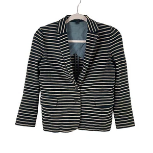 J. Blazer de punto elástico para mujer talla XS Maritime marrón negro a rayas - Imagen 1 de 4