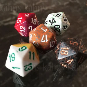 Chessex : d20  - Random Set of 5  - Free Bag! Twenty Sided - Picture 1 of 1