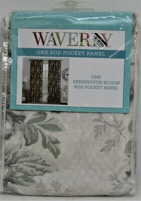 Waverly One Kensington Bloom Green and beige leave patt. rod pock panel 52X64 B6 - Image 1 of 4