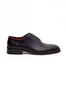 Zapatos de vestir Ariston de cuero Oxford de corte completo negros lisos para hombre - Imagen 1 de 13