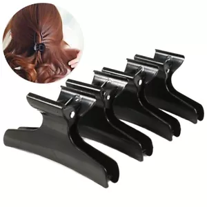 4x BUTTERFLY HAIR CLIPS Salon Hairdresser Black 8cm Styling Clamp Claw Grips UK - Picture 1 of 6