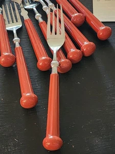 Oxford Hall Stainless Japan Flatware Terra Cotta Handle Your Choice - Picture 1 of 9