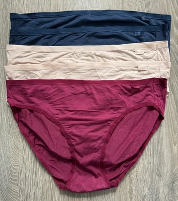 DKNY модальный бикини трусы упаковка 5 черный кремовый бордовый размер XL совершенно новый - Изображение 1 из 3