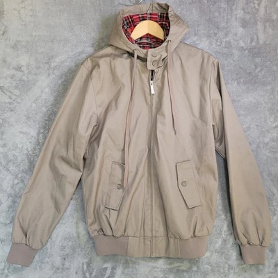 Chaqueta con Capucha Para Hombre Estilo Harrington XL Beige Forro Tartán Retro Mod Scooter Foto 1 de 4