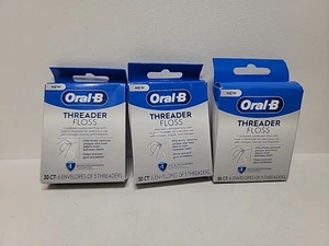 (3 Packs) Oral-B Threader Floss 30/Box - 90 Total Count - Picture 1 of 1