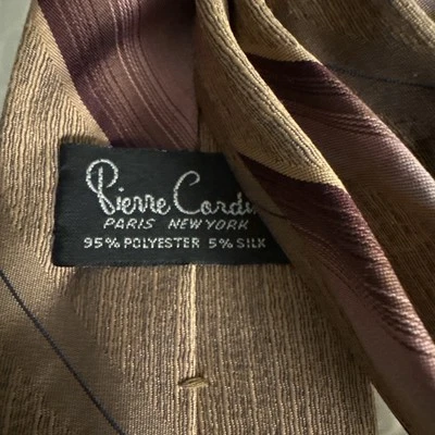 Vintage Pierre Cardin pink purple striped tie with logo EUC - Image 1 of 4