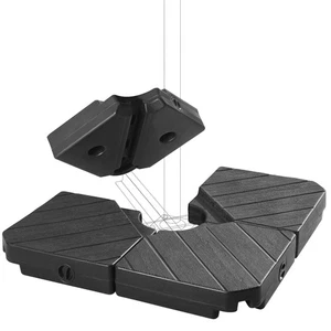 FRUITEAM Patio Offset Umbrella Base Stand 180 LBS Sand Filled Heavy-Duty - Black - Picture 1 of 5