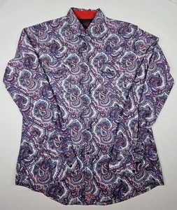 Camisa Wrangler Para Hombres 20X Grande Algodón Cachemira Perla A Presión Vaquero Occidental Rodeo - Imagen 1 de 10