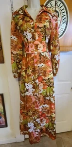 Maxi Vestido Floral De Colección Años 70 Manga Larga Abullonada Corbata Cintura Para Mujer M-L Cottagecore - Imagen 1 de 20