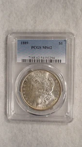 1889 P Morgan Dollar PCGS MS62 BETTER DATE $1 Coin Starts At .99 Cents! - Picture 1 of 4