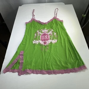 Pink Victoria's Secret Camisole Slip Gown Green/Pink Size-L #0147 - Picture 1 of 13