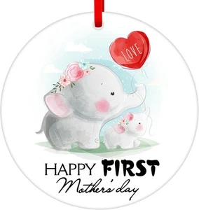 Mothers Day Hanging Ornament Best Mom Ornaments Signs Red - Picture 1 of 7