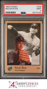 1992 STUDIO #248 NOLAN RYAN RANGERS HOF PSA 9 - Picture 1 of 2