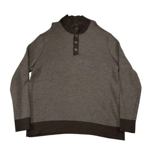 UNTUCKit Merinowolle Pullover Herren XXL Braun Langarm Sorensen Mock Neck - Bild 1 von 9