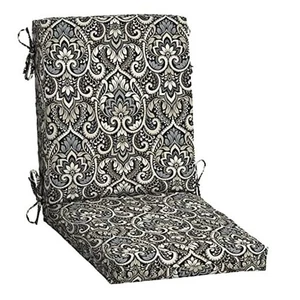 Arden Outdoor Dining Chair Cushion, 20 in x 20"L x 20"W 1 Black Aurora Damask - Picture 1 of 8
