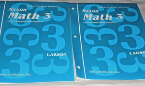 SAXON MATH 3 HOMESCHOOL STUDENT WORKBOOKS & FACT CARDS - Picture 1 of 2