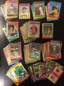 1975 Topps Baseball Partial set 495/660 Many HOF, Sleeved Mid-Grade See Pics! - Picture 1 of 5