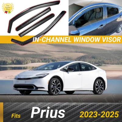 Para Toyota Prius 2023-25 En Canal Ventana Visera Ventilación Lluvia Protector Solar Deflector Foto 1 de 4