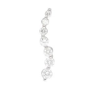 14K White 1/2ctw Diamond Journey Pendant 1.2g - Picture 1 of 4