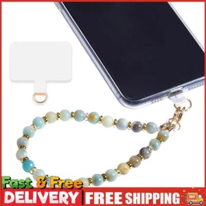 Marble Beaded Detachable Phone Wrist Strap with Tether Tab Women Gift (Amazonit) - Zdjęcie 1 z 7