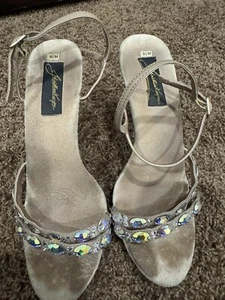 jonathan kayne shoes 9 1/2 Crystal Clear Heel - Picture 1 of 5