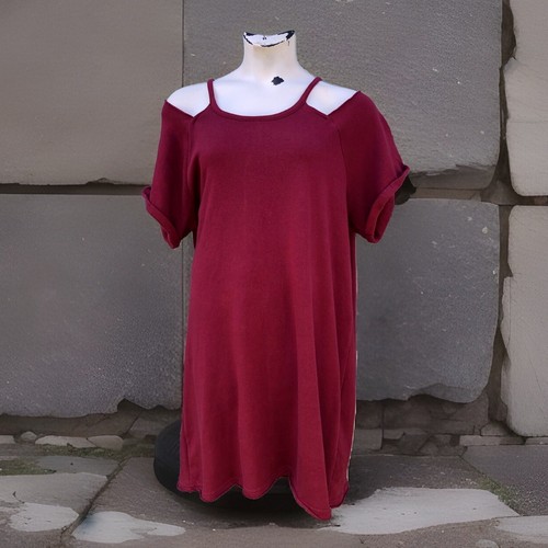 PALM ANGELS Abito felpa spalle fredde Torrid taglia 3 (3X) bordeaux manica corta casual