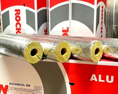 Rockwool RS800 Guscio-Tubi Alukaschiert Isolamento Tubo Lana Roccia 1 M = 1