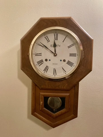 Vtg Working Montgomery Ward 30 Day School House Wall Clock~Complete Cover